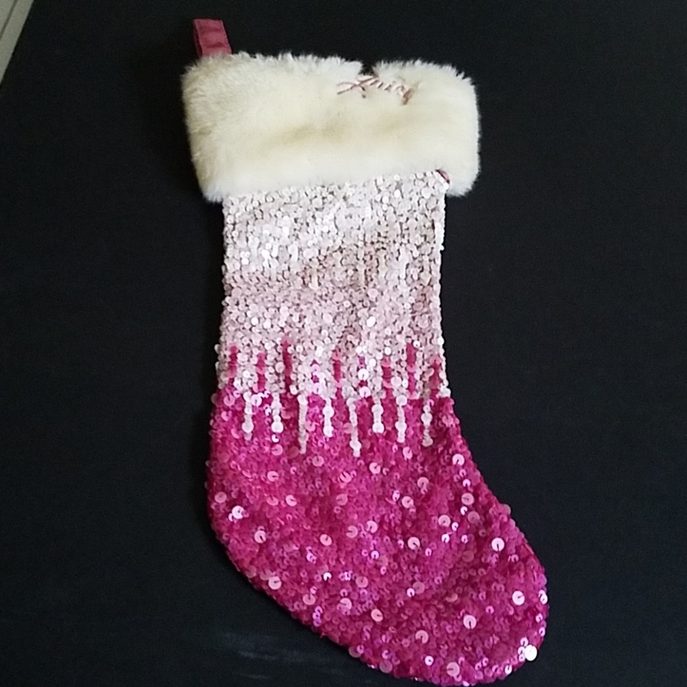 Juicy Couture Pink Ombre Sequin Christmas Stocking